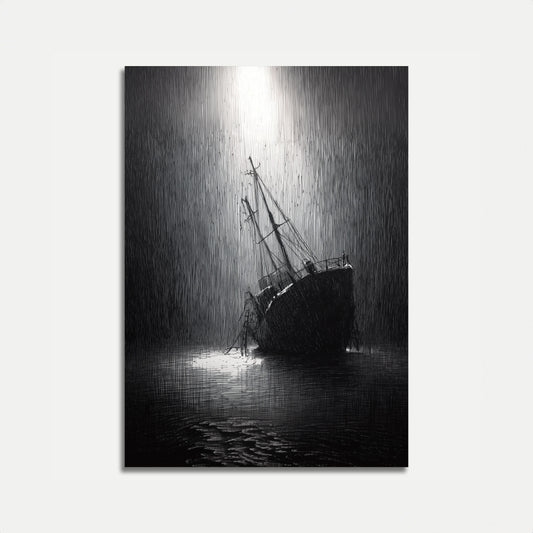 Cartaz do Navio Naufragado em Águas Tempestuosas
