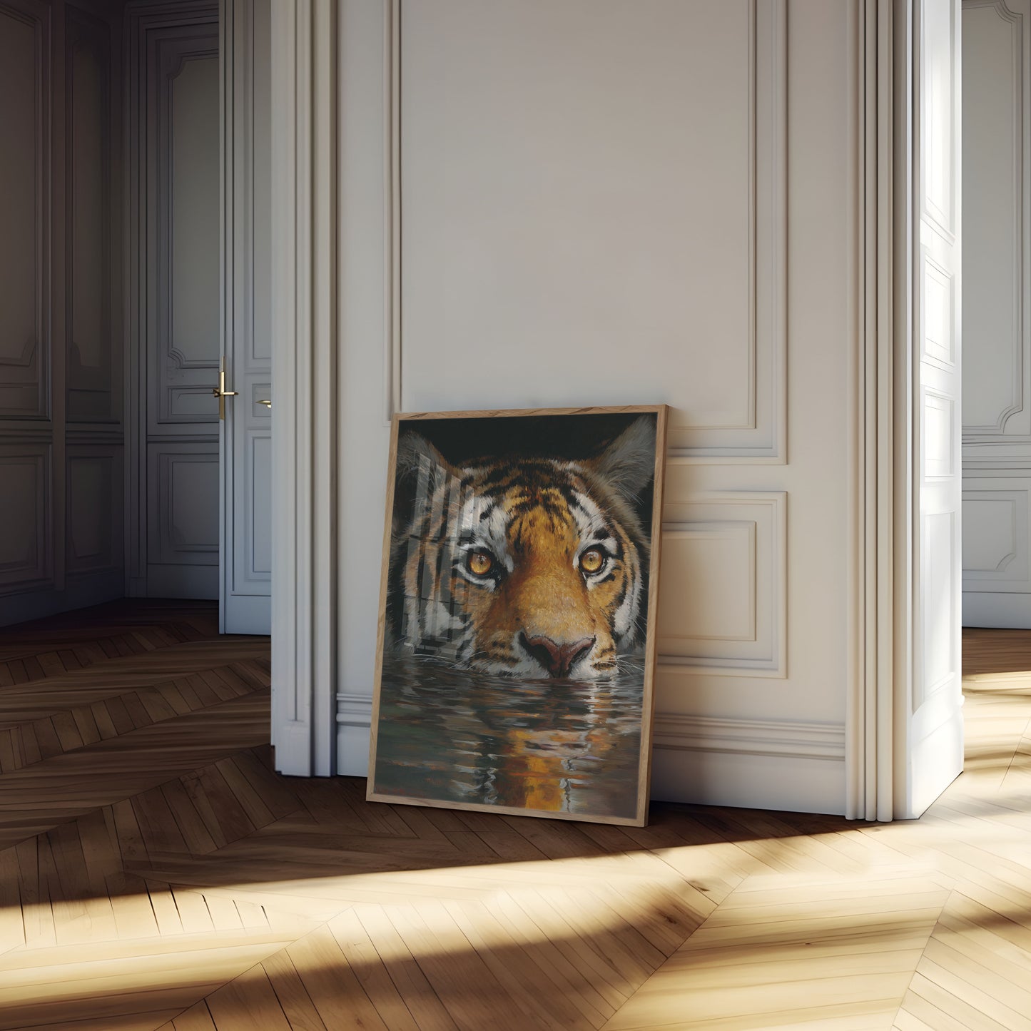 Poster di Tigre che Nuota in Acqua