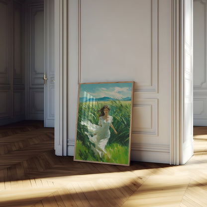 Windswept Grace in Grasslands Poster