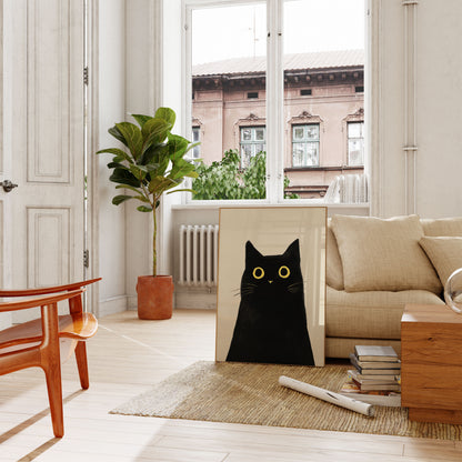 Curious Black Cat Poster