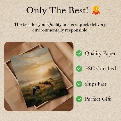 Golden Pasture Dairy Cows Poster