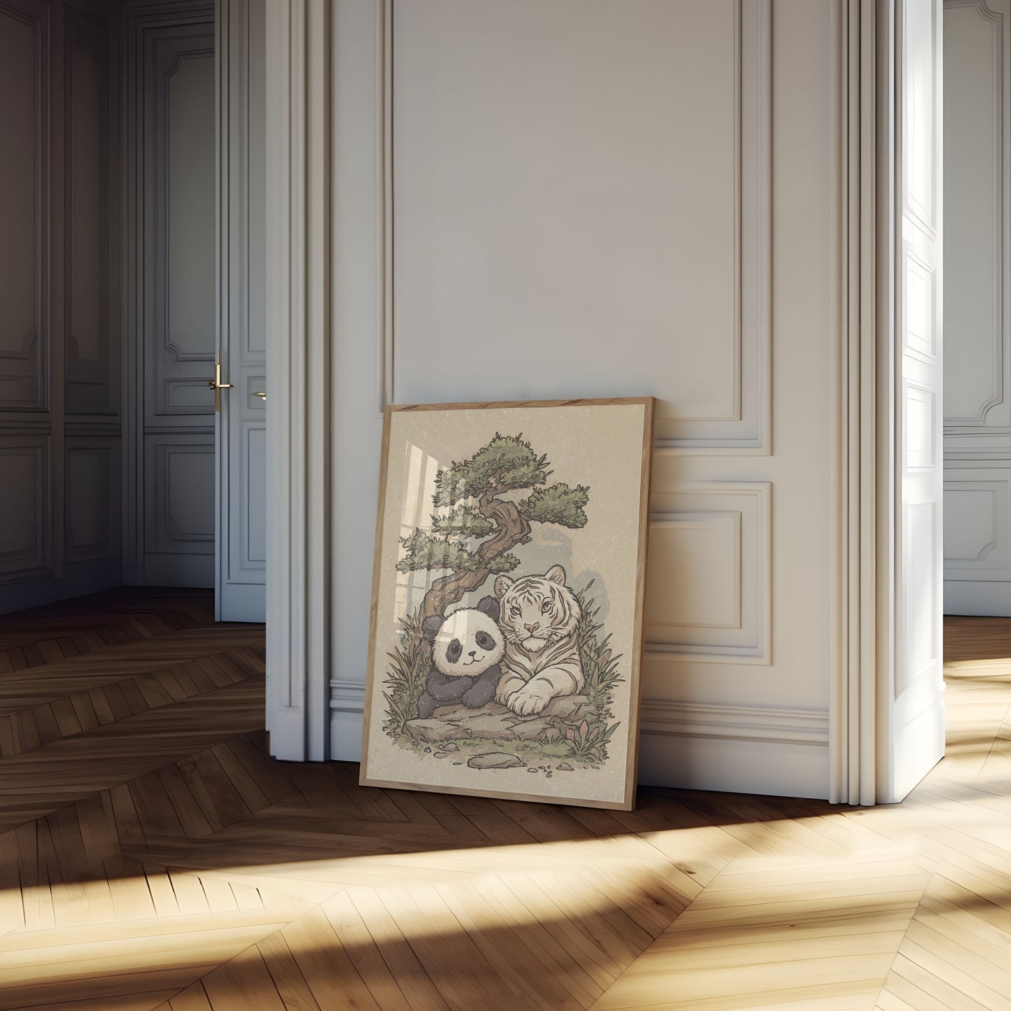 Panda and Tiger Friends Poster