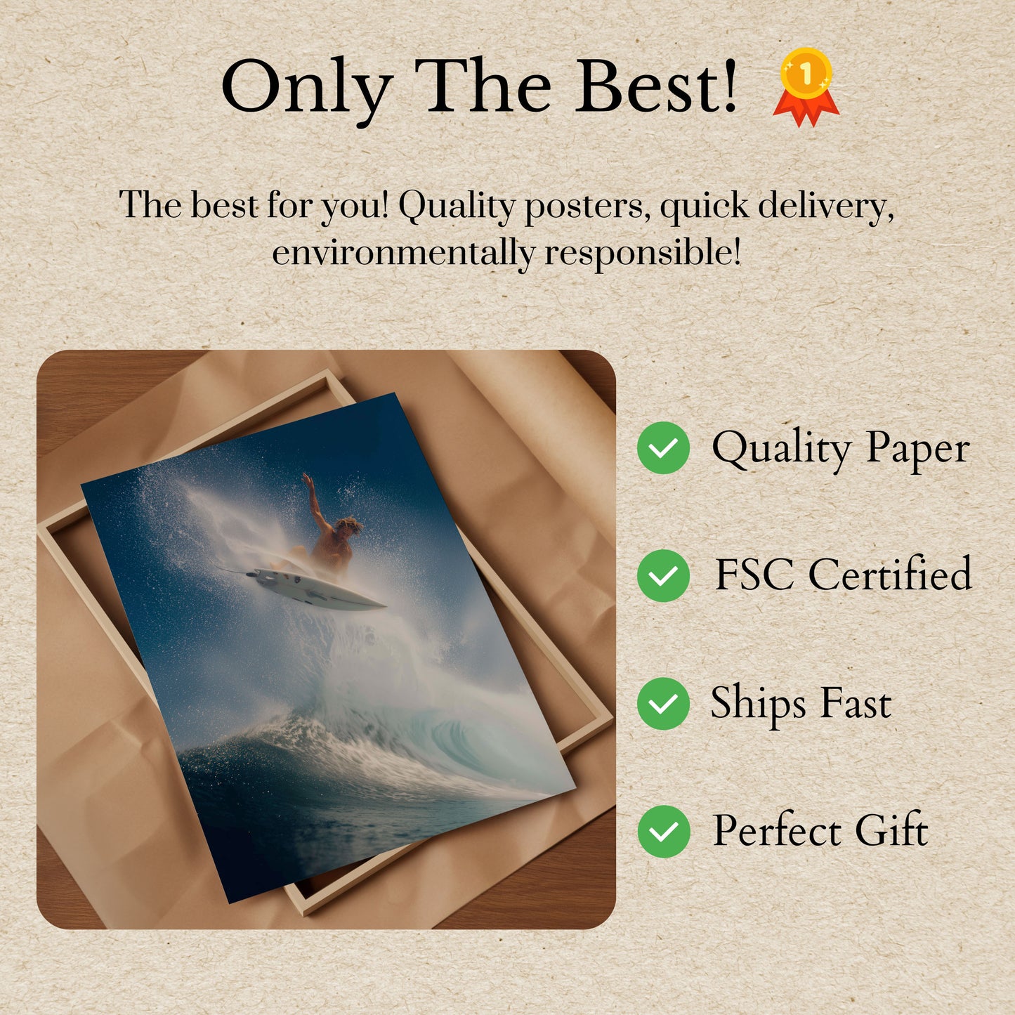 Epic Surfing Wave Explosion Poster