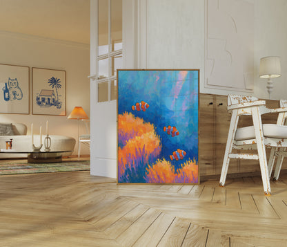 POISSON-CLOWN RECIF CORALLIEN AFFICHE