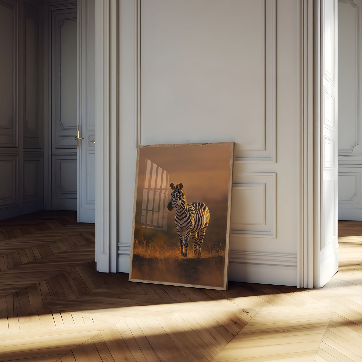 Golden Hour Zebra Poster