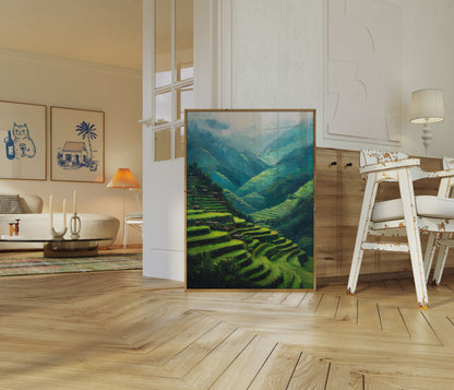 Alpine Valley Mountain Landscape Poster