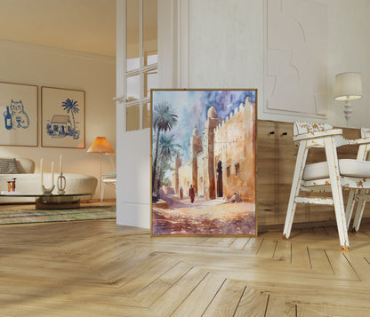 Desert Citadel Street Scene Poster