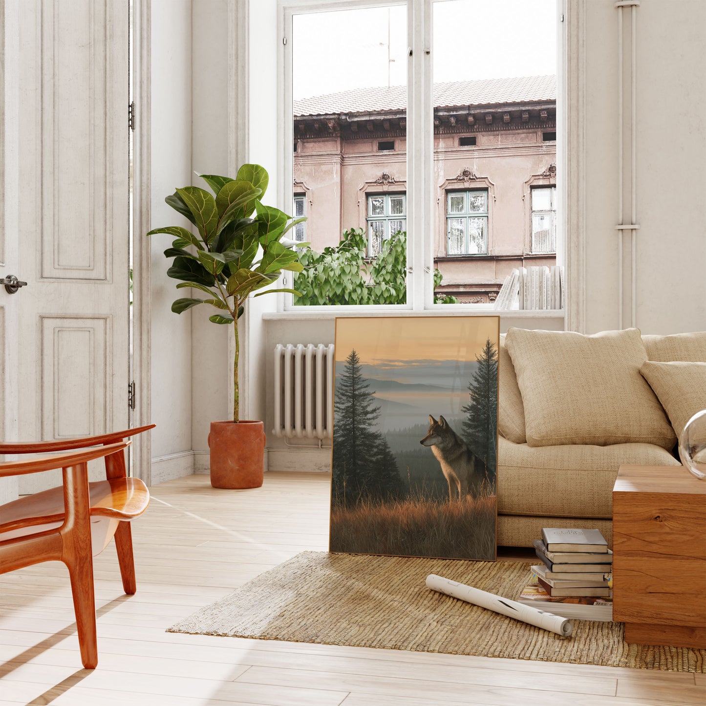 Misty Mountain Wolf Poster