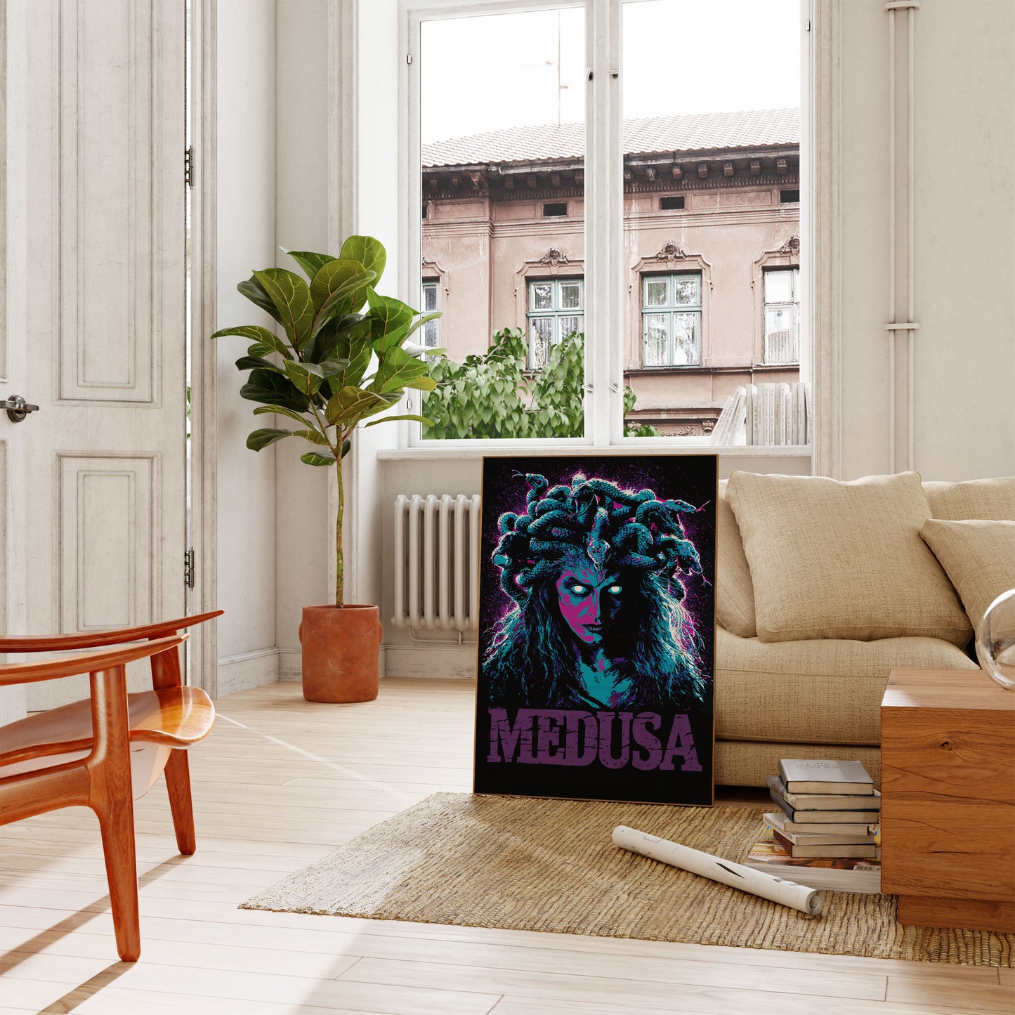 Plakát Medúza Neonová Mytologie