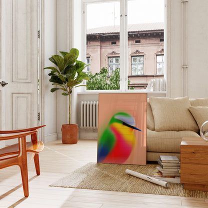 Colorful Blurred Bird Poster