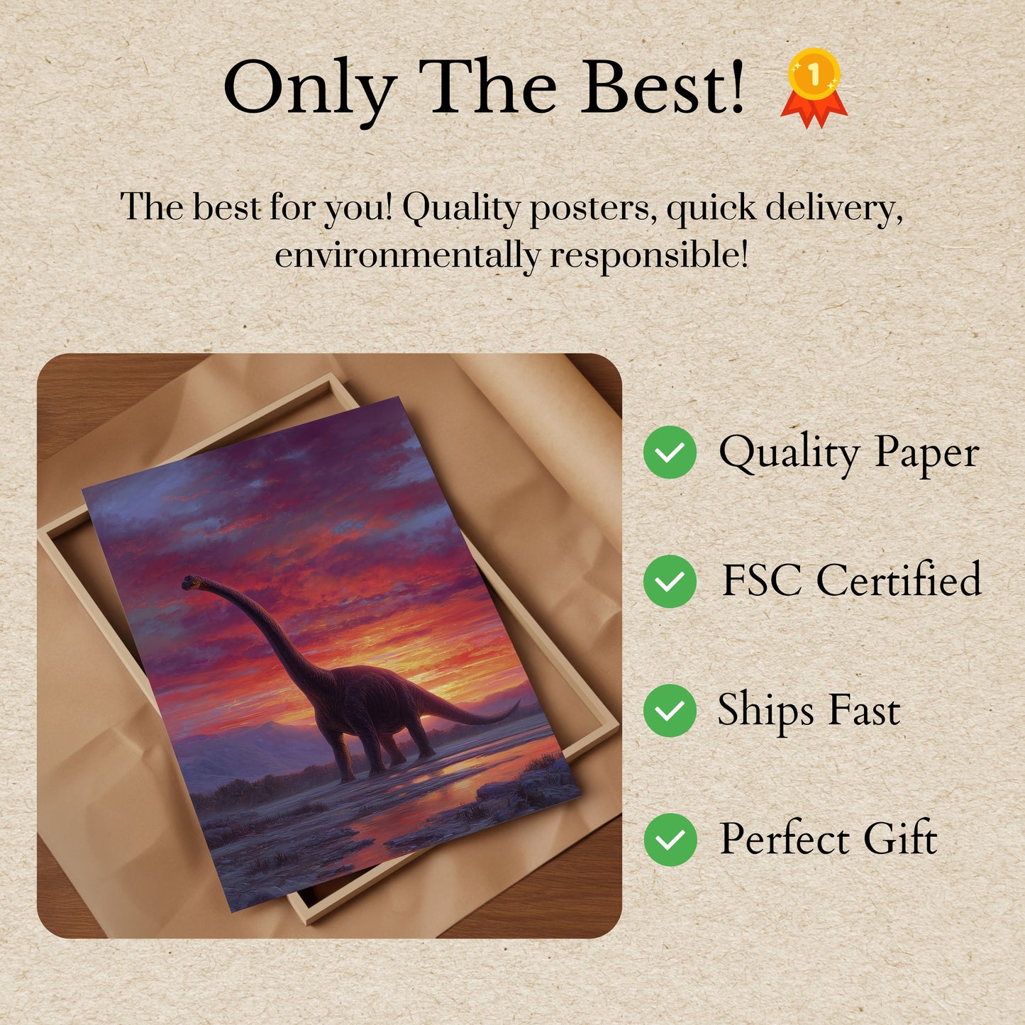 Brontosaurus Sunset Majesty Poster