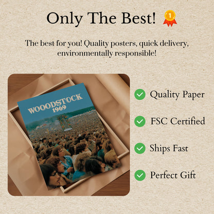 Iconic Woodstock 1969 Music Poster