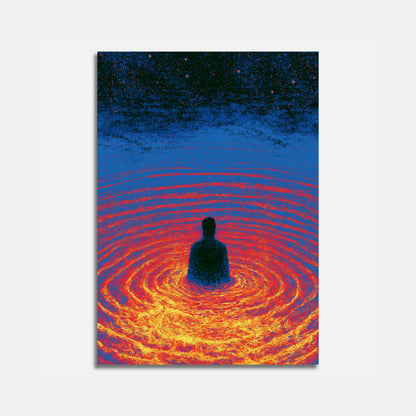Cosmische Meditatie Silhouet Poster