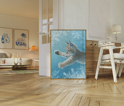 Poster del Lince che Gioca nella Neve