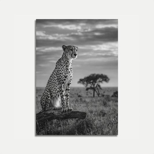 Póster de la majestuosa sabana del guepardo