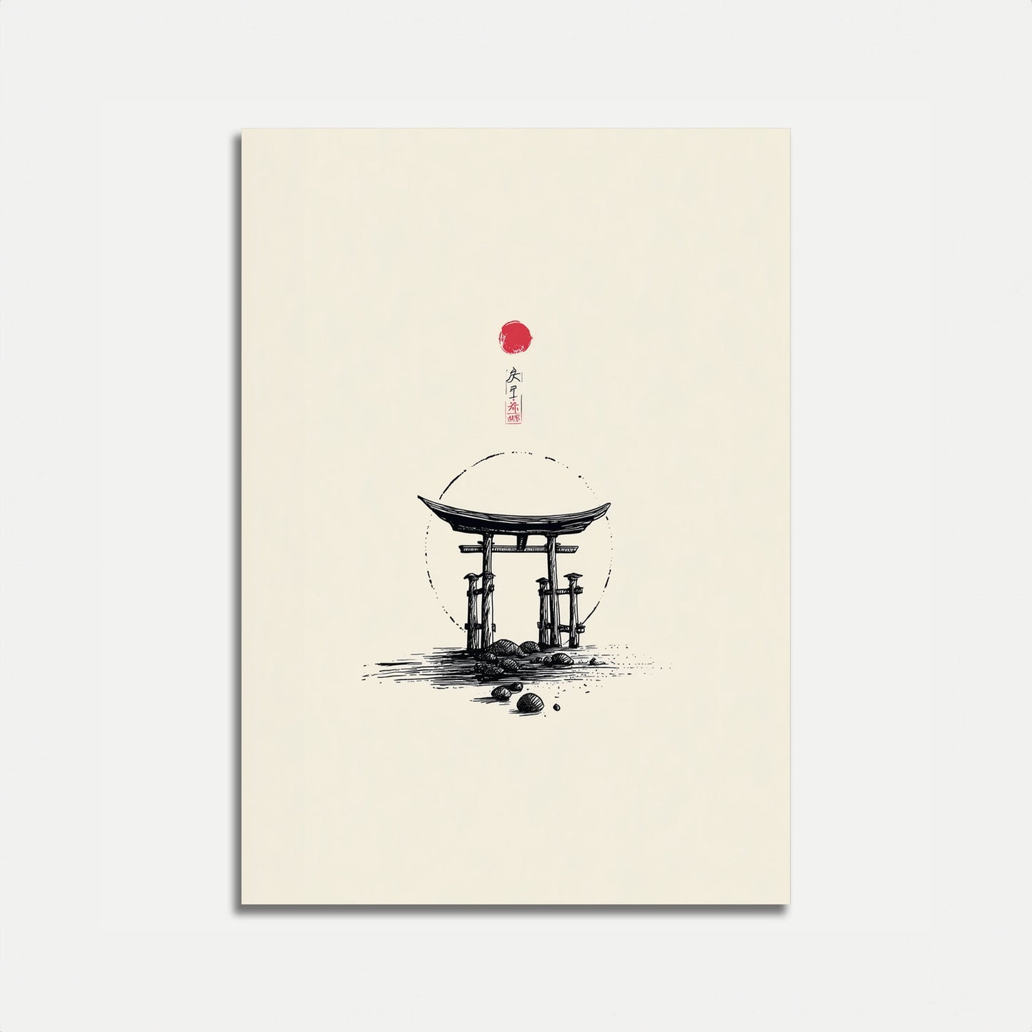 Poster van het Zwevende Torii-hek in Kyoto