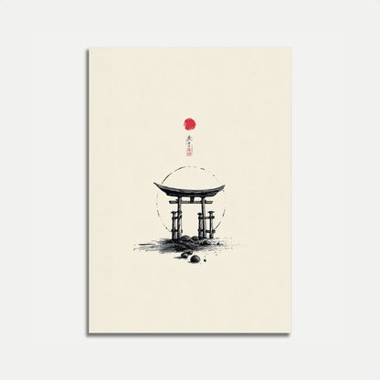 Poster van het Zwevende Torii-hek in Kyoto