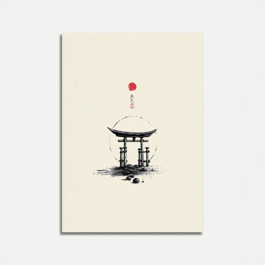 Poster van het Zwevende Torii-hek in Kyoto