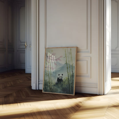 Serene Panda Bamboo Forest Poster
