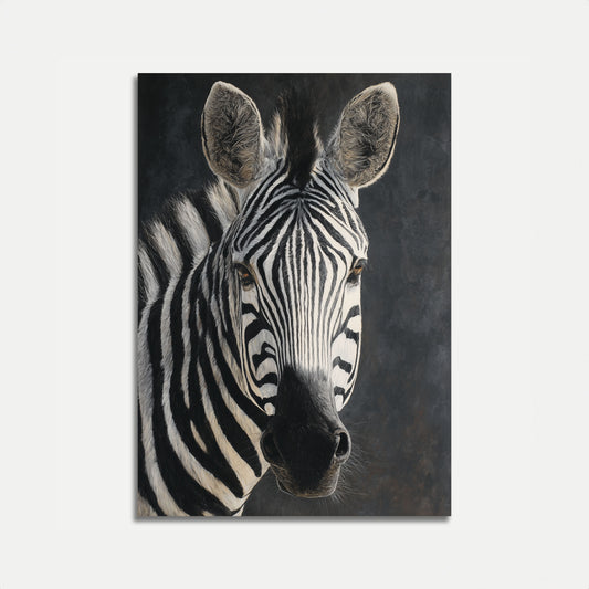 Zebra Black and White Portrait Poster