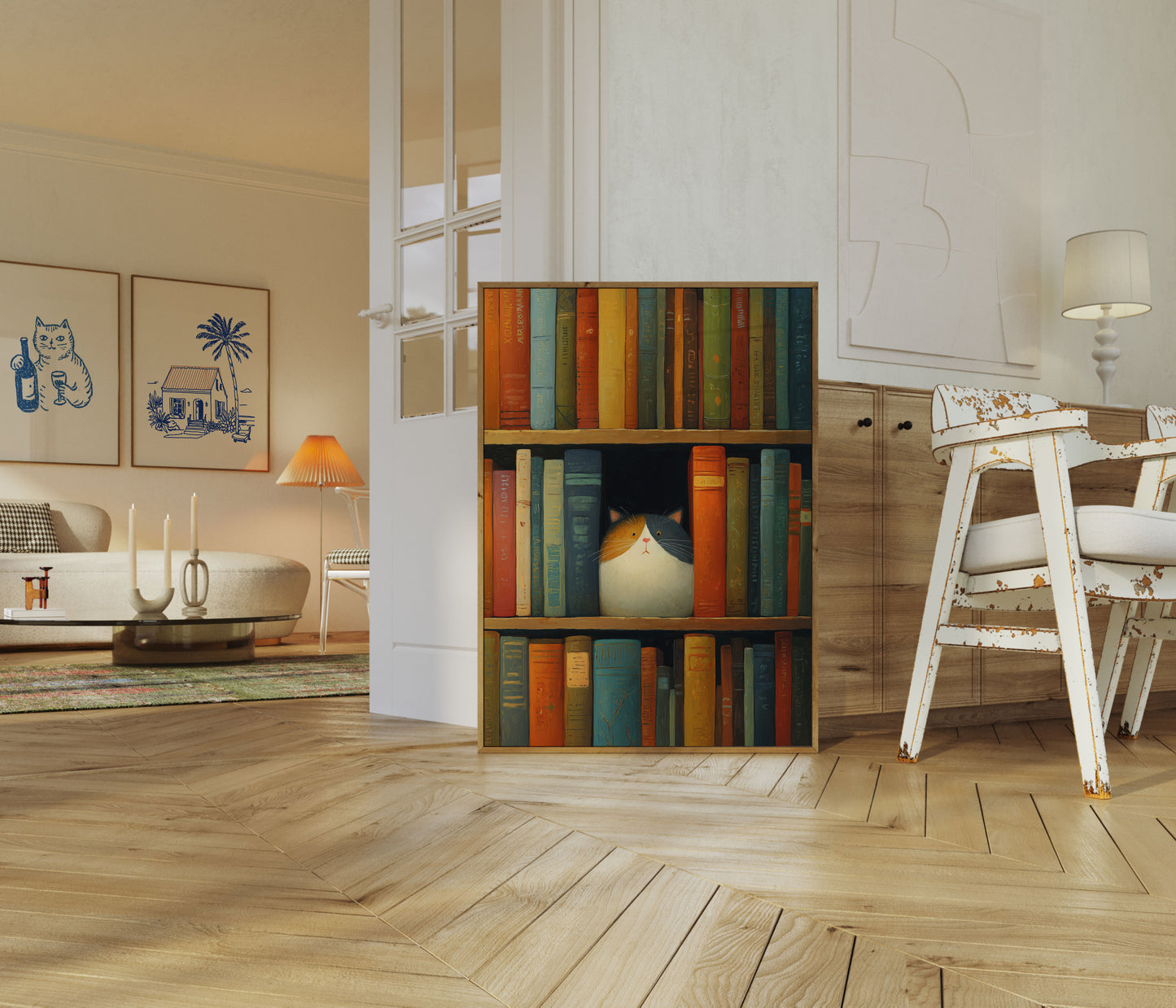 Cat Among The Books Poster