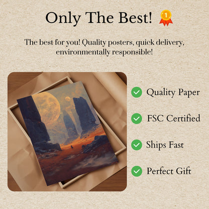 Alien Planet Desert Landscape Poster