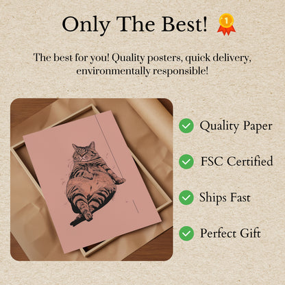 Chubby Contented Cat Poster