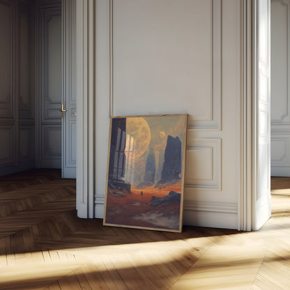 Alien Planet Desert Landscape Poster