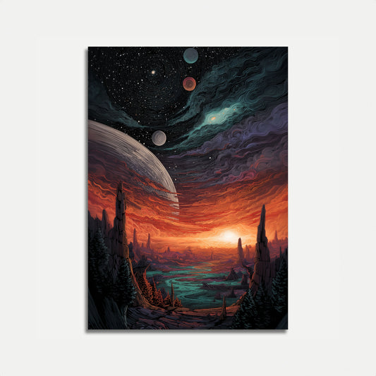 Cosmic Alien Landscape Poster