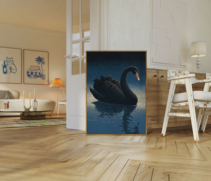 Black Swan on Water Poster