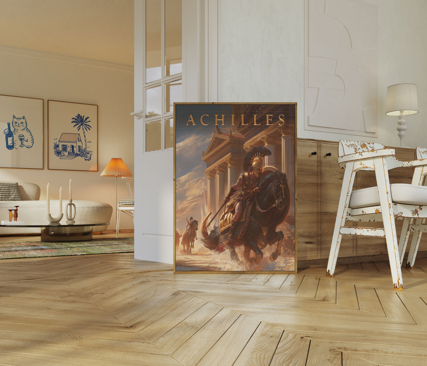 Achilles Krieger-Pferdeschlachtposter