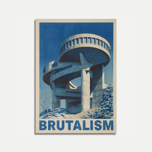 Brutalist Architecture Tower Poster