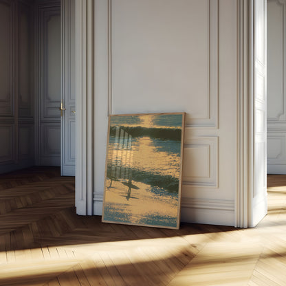 Surfer bei goldenem Licht Poster