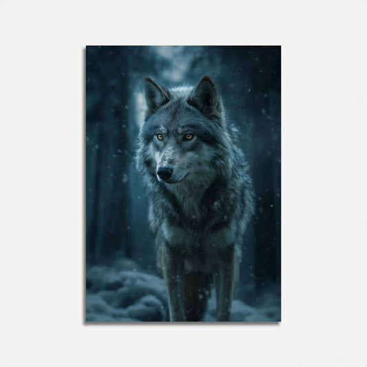 Lone Wolf Winter Forest Poster