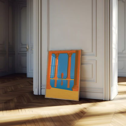 Monk in Classical Columns Poster