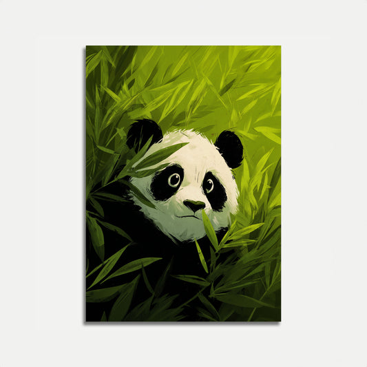 Curious Panda Bamboo Forest Poster