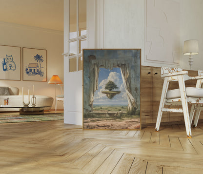 Floating Tree Surreal Landscape Poster