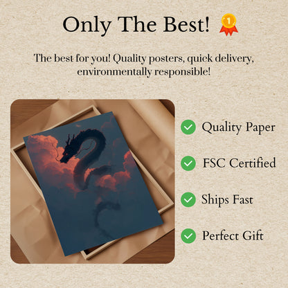 Twilight Dragon Clouds Poster