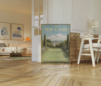 Elegant Tennis Court New Yorker Poster