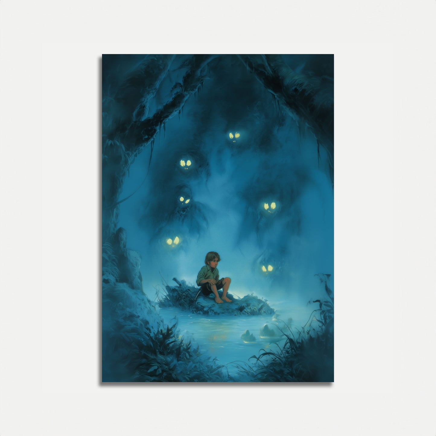 Child in Mystical Forest Poster