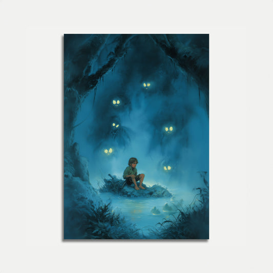 Child in Mystical Forest Poster