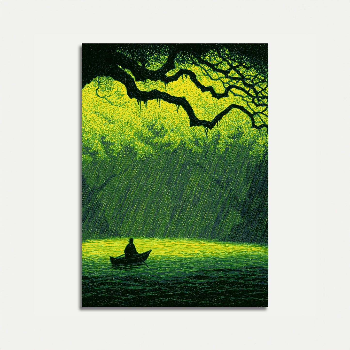 Pescador na Chuva - Cartaz