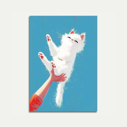 Fluffy Floating Feline Poster