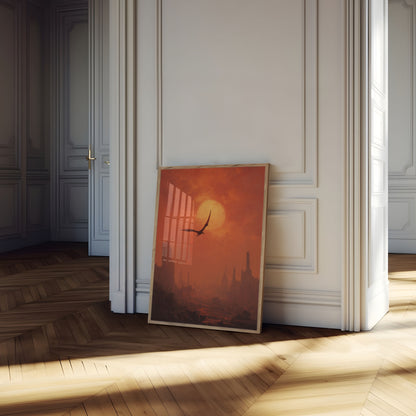 Prehistoric Sunset Apocalypse Poster