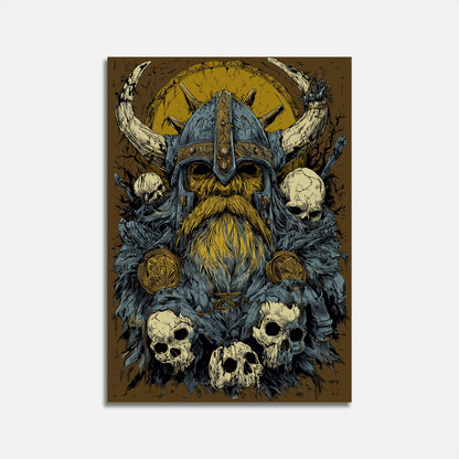 Viking Warrior Skull Poster