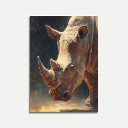 Póster de vida silvestre del majestuoso rinoceronte