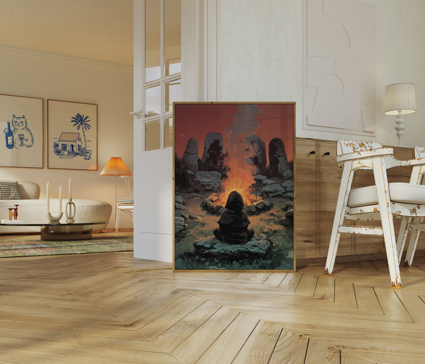 Solitary Meditation by Ancient Stones Poster
