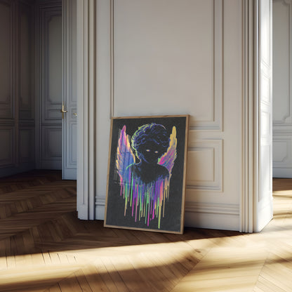 Neon Englevingeportrett-plakat