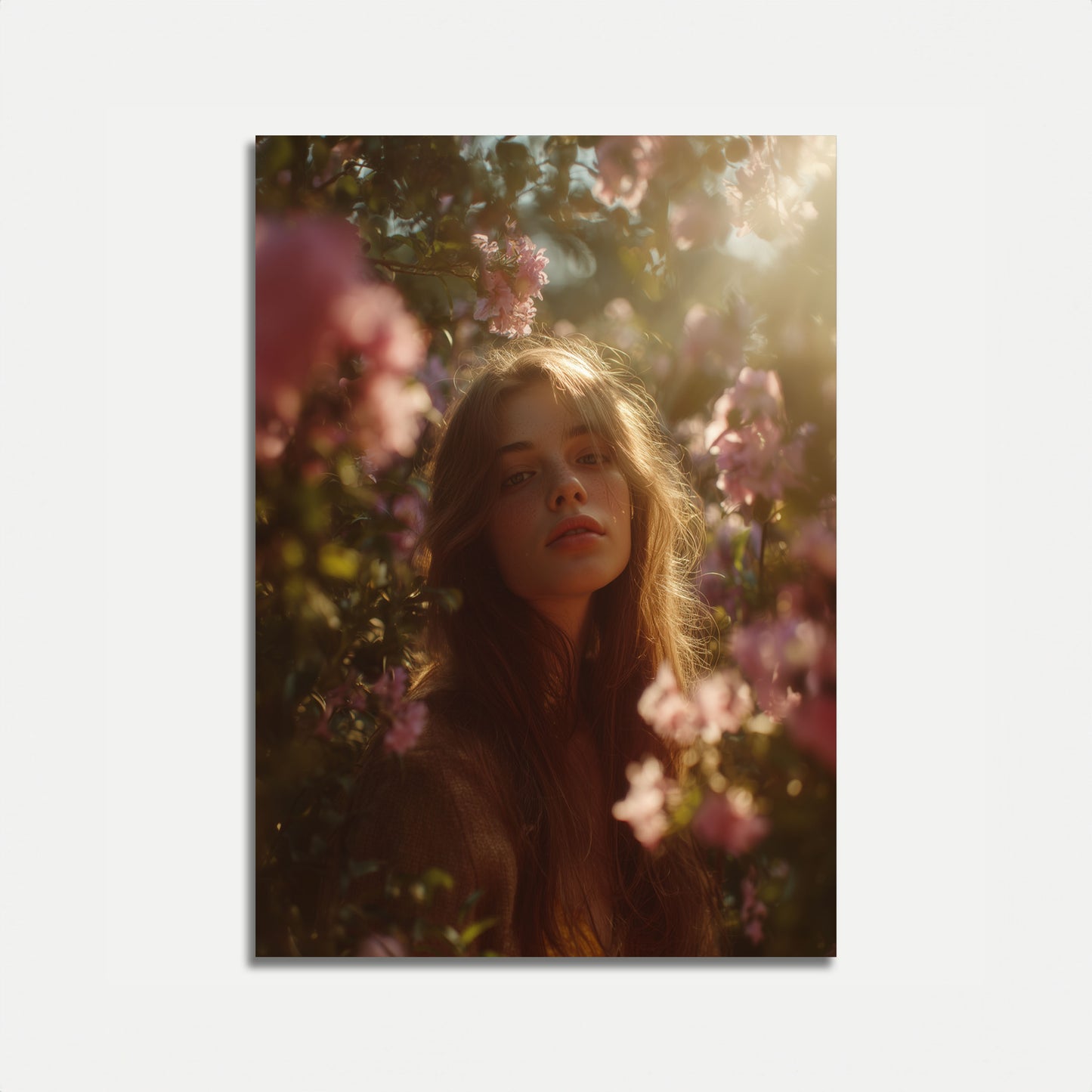 Golden Hour Floral Portrait Poster