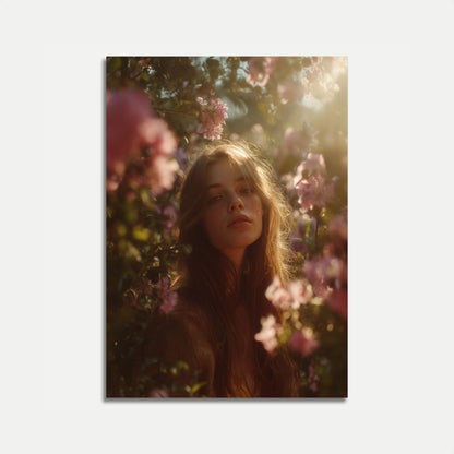 Golden Hour Floral Portrait Poster